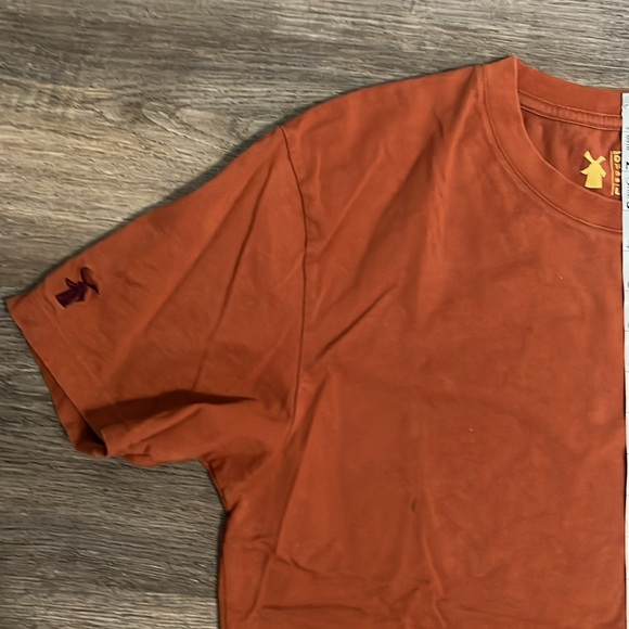 Dutch Bros Rust/Brown Short Sleeve Tee w/Retro Wavy Embroidered DB Logo - Picture 9 of 11